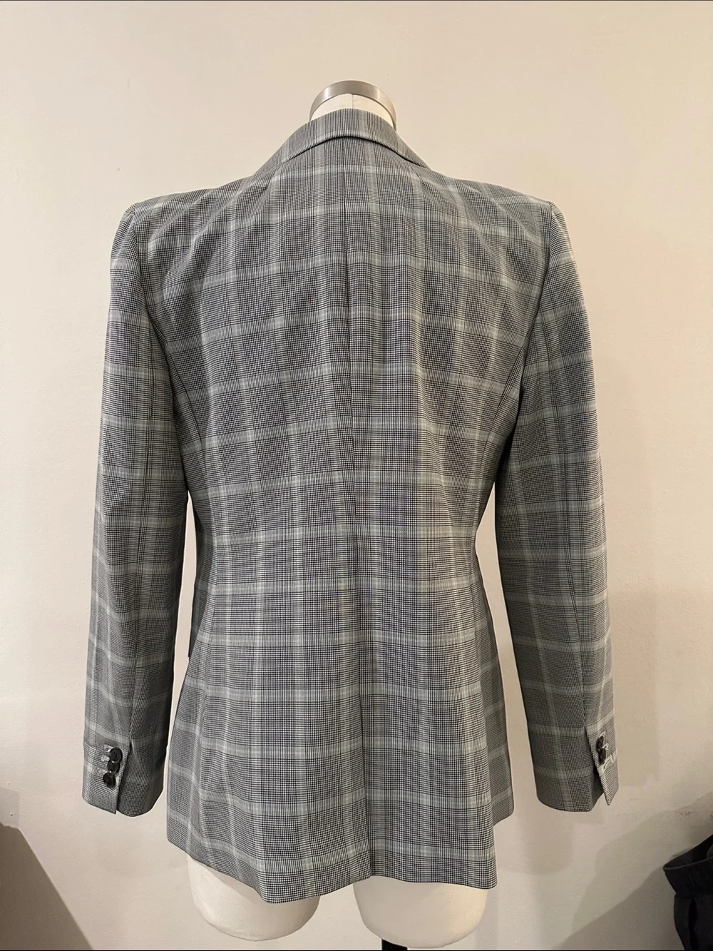 J. Crew Gray Plaid Double-Button Blazer